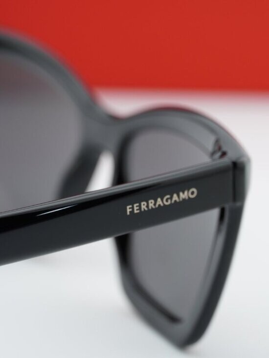 Salvatore Ferragamo SF2039SE 001 Cat Eye Sunglasses - Black / Grey